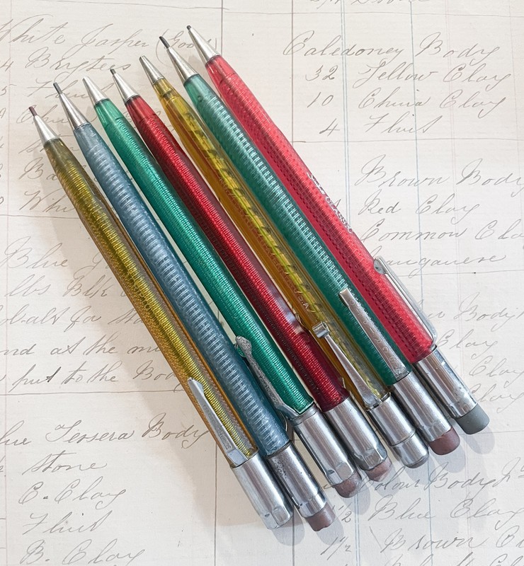 Set of Seven Vintage Scripto Mechanical Pencils