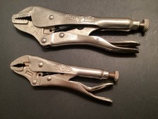 Vintage Petersen Vise Grip 5WR 7R Curved Straight Jaw Locking Pliers Dewitt -