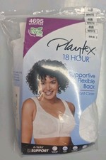 Playtex 18 Hour Front-Close Wirefree Bra Flex Back Comfort Strap 40B 4695 White