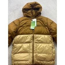 Marmot Guides Down Hoody Jacket Mens S 700 down Hazel Light Oak Hooded Puffer