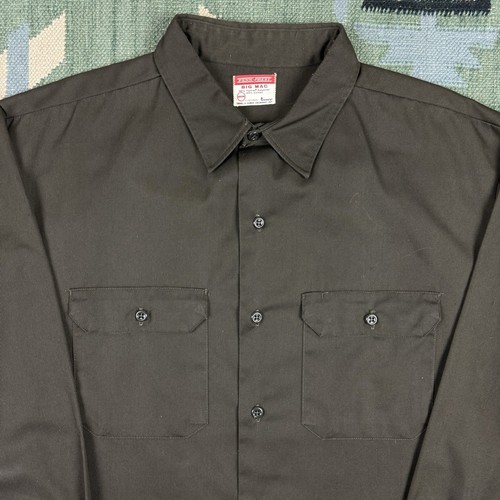 NOS Vintage 60s Big Mac Koratron Work Shirt Twill Gray Size XL Workwear USA - Picture 2 of 4