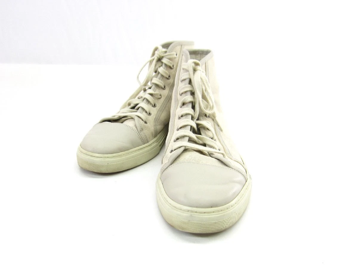 Gucci 426188 Gg Baskets montantes en toile pour homme chaussures beige pointure 10 1/2 Up3860