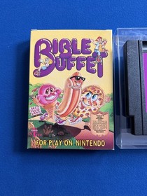 Bible Buffet 1993 NES Nintendo 100% CIB Complete RARE Wisdom Tree Nr-MINT