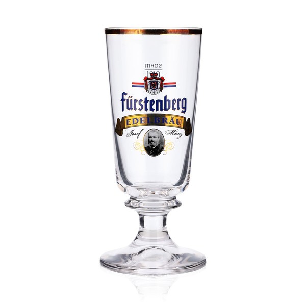 "FüRstenberg Bier Glas 0,2L BiergläSer PokalgläSer \"EdelbräU\" Goldrand"-image