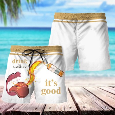 Drink Macallan It's Good Swim Swim Trunks, Beach Short Hawaiian Short Unisex