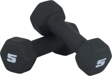 CAP Barbell Neoprene Dumbbell Weights Pairs & Sets | 5 lb Pair, Black 