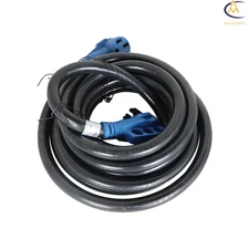 Rv Extension Cable With Led Display Light Black Wire Blue Plug 25 Foot 50Amp