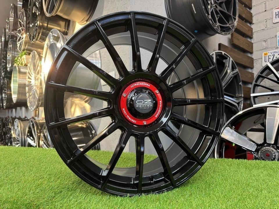 4x R17 Inch 5x112 OZ Superturismo Style Gloss Black Wheels: Fits para Audi A5 A6 - Imagen 2 de 4