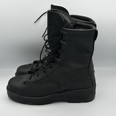 Navy Flight Deck Boots Mens Size 7 Wide 795B Black Steel Toe 