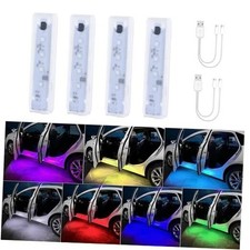 Car LED Door Lights Projector 7 Color Wireless Door Warning Lights USB 4 Pcs