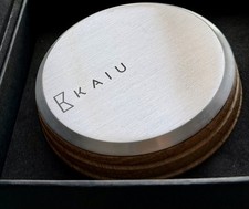 LP Record Weight Stabilizer, Audiophile, Stainless Steel, Wood Oak 12.5 Oz