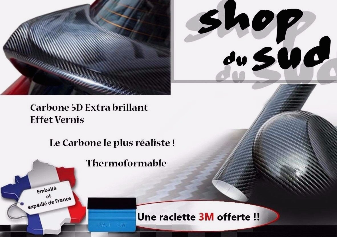 Carbone 5D film vinyle 5m x 50cm pour relooker le capot de moto