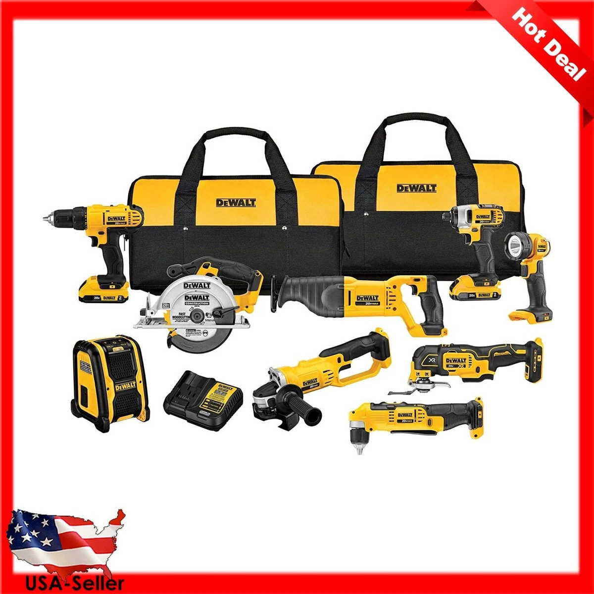 DeWalt 20V Max Power Tool Combo Kit, 6-Tool Cordless Power Tool Set with Battery