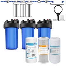 10 Inch Big Blue Whole House Water Filter Housing Filtration System 10" x 4.5"