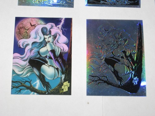 1994 LADY DEATH HOLOCHROME SERIES 1 COMMEMORATIVE EDITION 100 Card Set 6 INSERTS - Picture 5 of 18