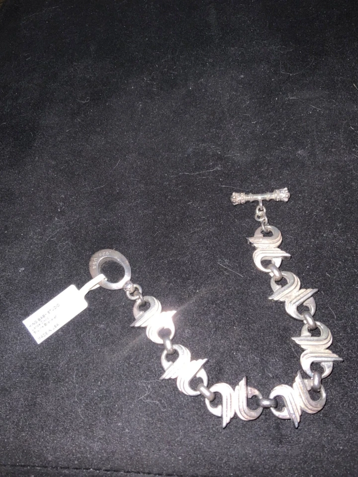 Pulsera de eslabones de plata de ley King Baby Studios para hombre Foto 2 de 4