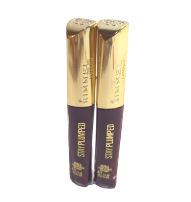 (2) Rimmel Stay Plumped Lip Gloss, 841 Bittersweet Plum Volume & High Shine