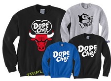 DOPE CHEF CAT BULL CHICAGO FUNNY UNISEX LONG SLEEVE SWEATSHIRT GIFT