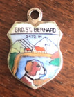 Vintage Grd. St. Bernard 800 Silver Enamel Shield Charm Grand