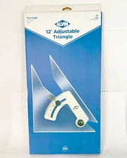 ALVIN 120C Tru-Angle, Adjustable Triangle w/Inking Edge Aluminum NEW - 12 Inches