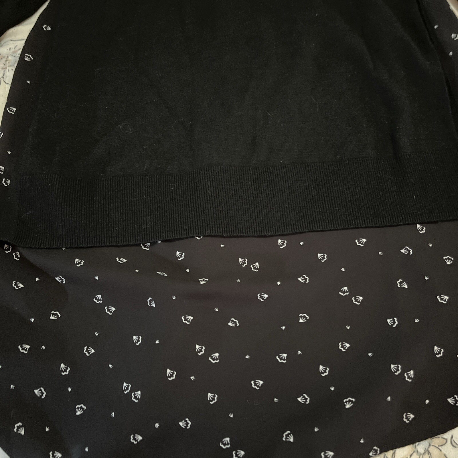 LOFT AnnTaylor Black Sweater Shell Pattern Size S… - image 7