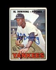 Al Downing Signed 1967 Topps New York Yankees Autograph