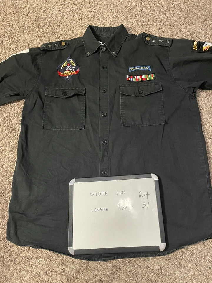 Hama Black Faux Military Shirt Men's Size L Costume - Image 3 of 4