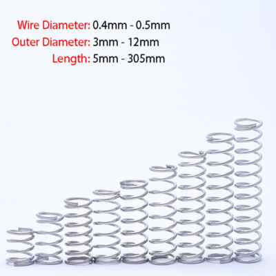 Molla di tensione in acciaio inossidabile da 2 pezzi diametro filo 1,0 mm con estensione del gancio diametro esterno 8 mm-12 mm lunghezza molla da 20 mm a 150 mm  13