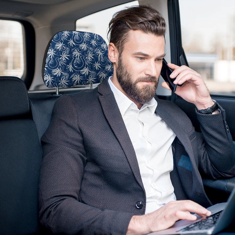 Indianapolis Colts Two Car Headrest Covers, Hawaiian Print Style