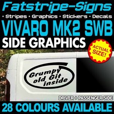 to fit VAUXHALL VIVARO MK2 SWB L1 GRUMPY OLD GIT GRAPHICS STICKERS CAMPER VAN