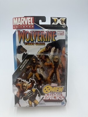 2010 Marvel WOLVERINE & SABRETOOTH Figure Comic Pack First Class #2 SEALED