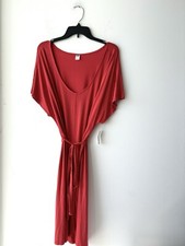 Old Navy Dress Jersey Knit Relaxed Fit V Neck Short Sleeve Coral Womens 2X NWT