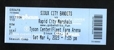 2023 Sioux City Bandits Ticket vs Rapid City Marshals National Arena League