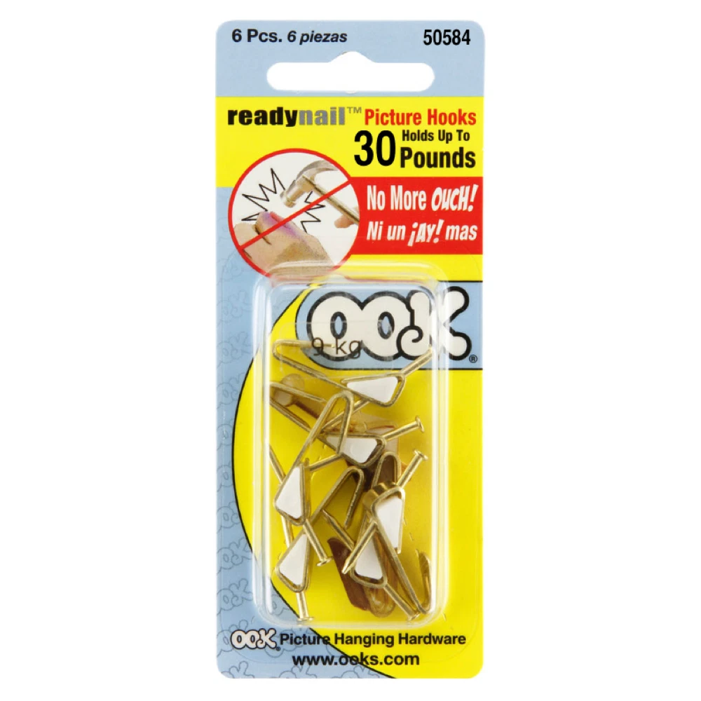 Ook Ready Nail Picture Hangers 30 Lb Pk 4