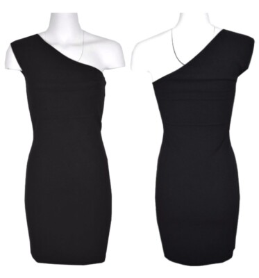 NWT SAINT LAURENT ''343394'' One shoulder stretch bodycon cocktail dress size XS