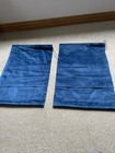 Two Blue Velvet Material Roman Blinds In Navy Blue