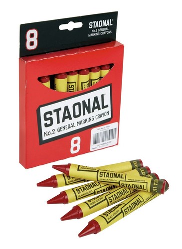 Crayola Staonal General Marking Crayon, Red, Pack of 8 - Picture 2 of 2
