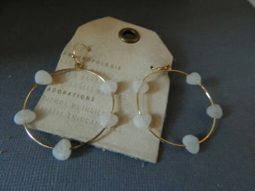 Piedra Chapado en Oro Blanco Anthropologie Joyería de Moda