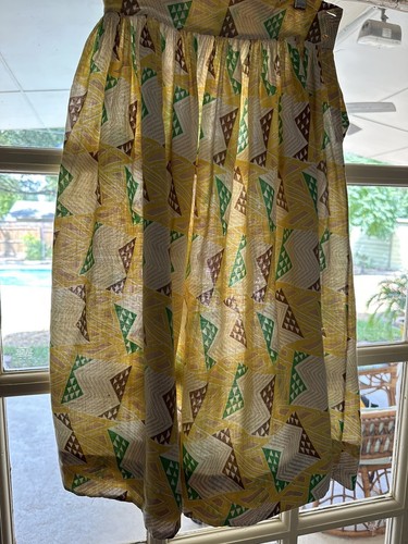 1940s Geometric Triangle Telephone Cord Novelty Print Feed Sack Skirt Dress VTG - Picture 14 of 23