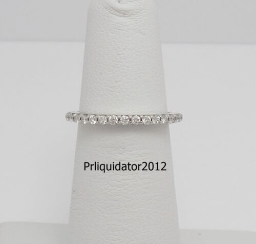 1/4CT Natural Diamond Shared Prong Anniversary Wedding Band Ring 14K White Gold