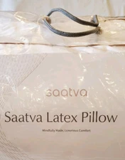 2 SAATVA LATEX PILLOWS KING Size 18x34 ORGANIC COTTON Luxury STANDARD LOFT $310.