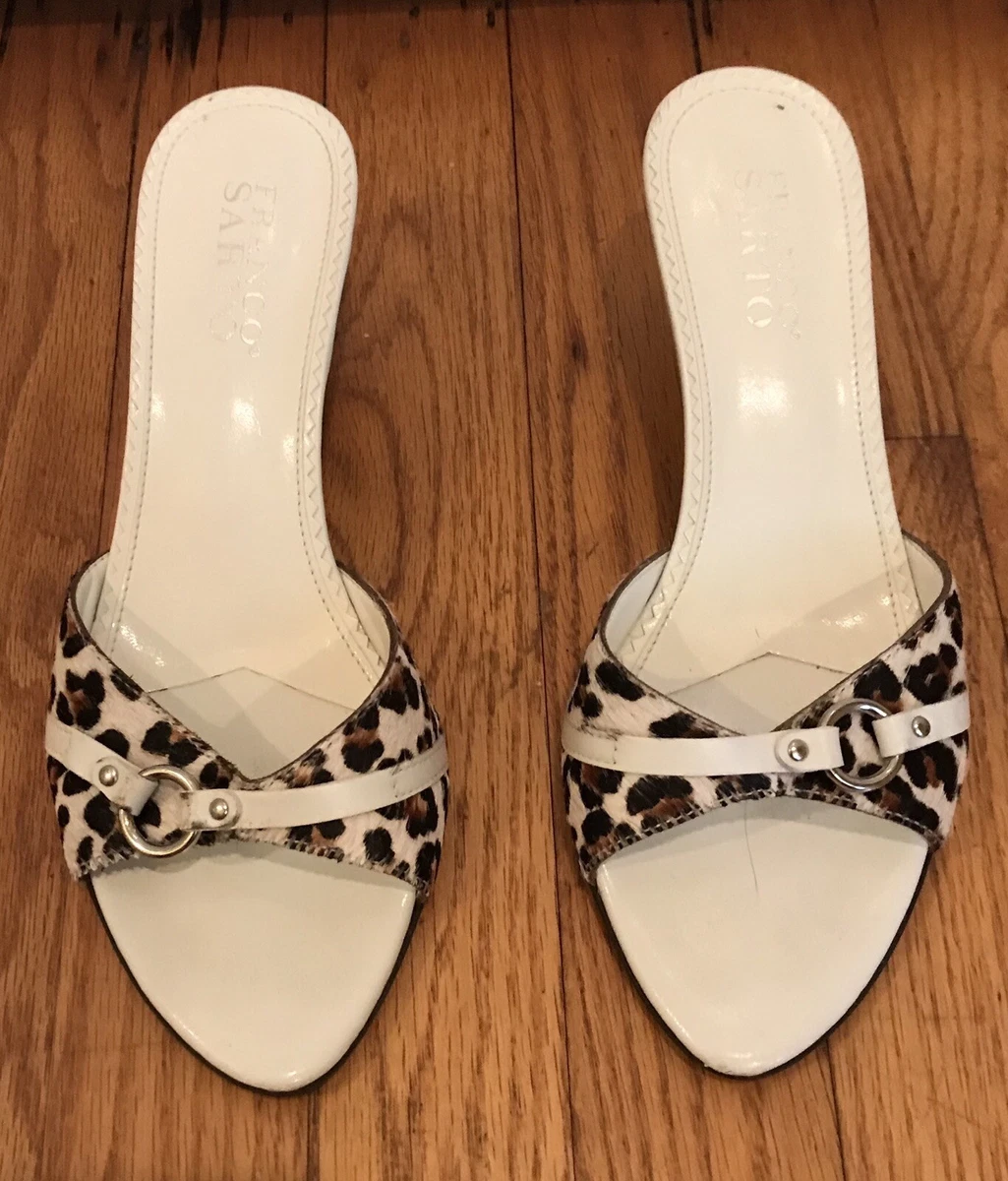 Franco sarto leopard slides sale