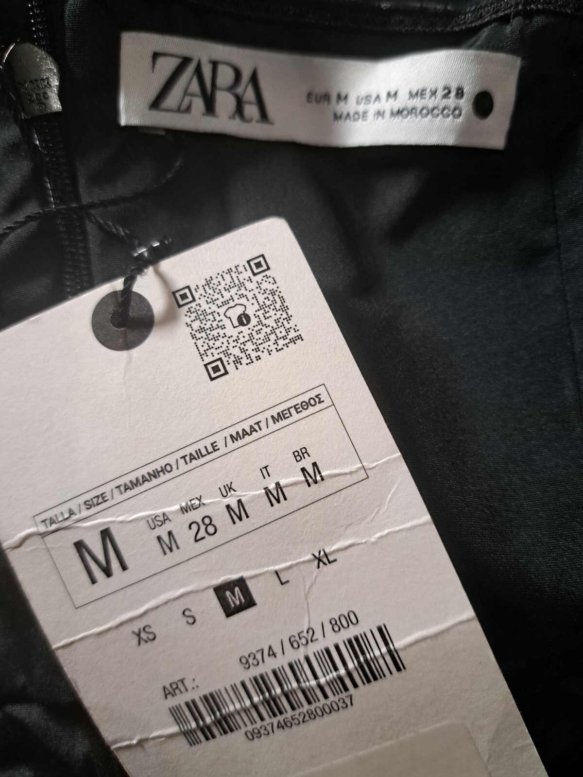 ZARA Dress ZW Collection Size Medium Black Voluminous Taffeta Mini image 10