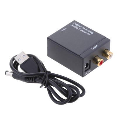 Digital Optic Koaxial Cinch Toslink Signal zu Analog Audio Converter Adapter