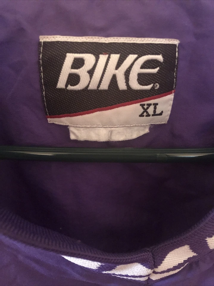 Pullover púrpura vintage para bicicleta cuello en V cortavientos para hombre XL Foto 2 de 4