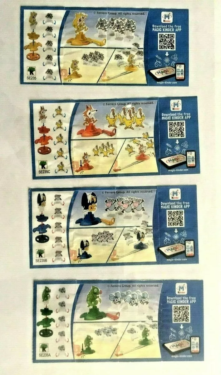 KINDER SURPRISE GO MOVE WILD ANIMALS GAME COMPLETE SET SE235.