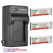 Kastar Battery AC Wall Charger for Casio NP-50 CNP-50 CNP50 NP-50DBA Battery