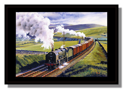 Ex-LMS Patriot loco 45542 climbs at Greenholme framed picture free p&p UK