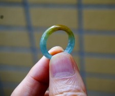 US 6 3/4 Ring 100 Natural Grade A Untreated Icy Translucence Brown Jadeite