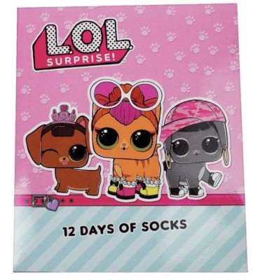 L.O.L. 12 DAYS OF SOCKS ADVENT CALENDAR SIZE M SHOE SIZE 9-2 1/2